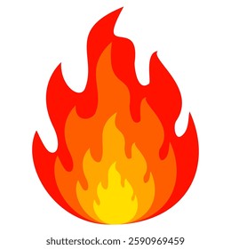 Fire emoji vector symbol sign in flat style. vector illustration of flame