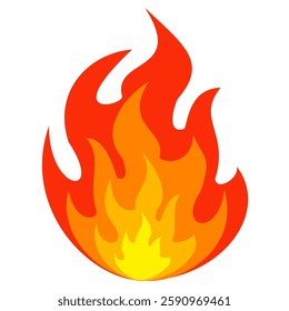 Fire emoji vector symbol sign in flat style. vector illustration of flame