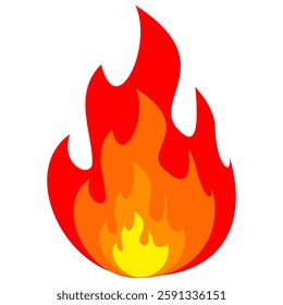 Fire emoji vector symbol sign in flat style. vector illustration of flame