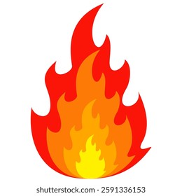Fire emoji vector symbol sign in flat style. vector illustration of flame