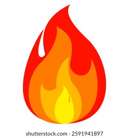Fire emoji vector symbol sign in flat style. vector illustration of flame