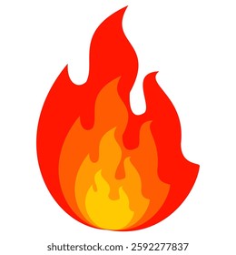 Fire emoji vector symbol sign in flat style. vector illustration of flame