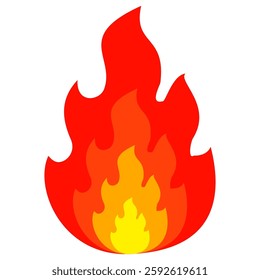 Fire emoji vector symbol sign in flat style. vector illustration of flame