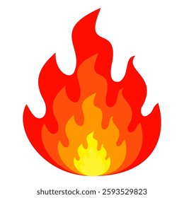 Fire emoji vector symbol sign in flat style. vector illustration of flame