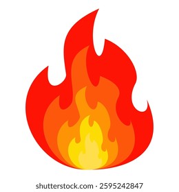 Fire emoji vector symbol sign in flat style. vector illustration of flame