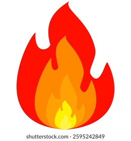 Fire emoji vector symbol sign in flat style. vector illustration of flame