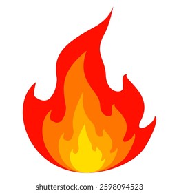 Fire emoji vector symbol sign in flat style. vector illustration of flame.