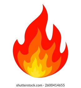 Fire emoji vector symbol sign in flat style. vector illustration of flame