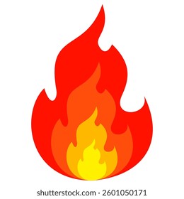 Fire emoji vector symbol sign in flat style. vector illustration of flame