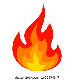 Fire emoji vector symbol sign in flat style. vector illustration of flame