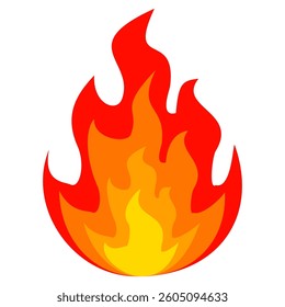 Fire emoji vector symbol sign in flat style. vector illustration of flame