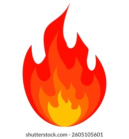 Fire emoji vector symbol sign in flat style. vector illustration of flame