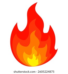 Fire emoji vector symbol sign in flat style. vector illustration of flame