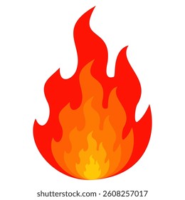 Fire emoji vector symbol sign in flat style. vector illustration of flame