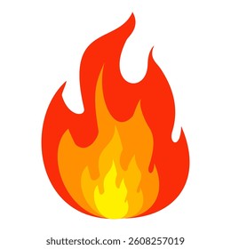 Fire emoji vector symbol sign in flat style. vector illustration of flame