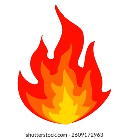 Fire emoji vector symbol sign in flat style. vector illustration of flame