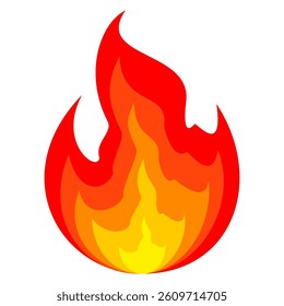 Fire emoji vector symbol sign in flat style. vector illustration of flame