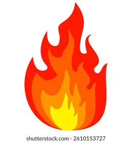 Fire emoji vector symbol sign in flat style. vector illustration of flame