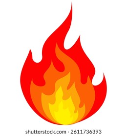 Fire emoji vector symbol sign in flat style. vector illustration of flame