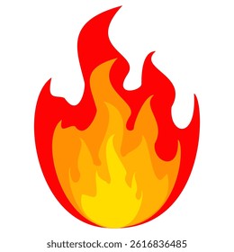 Fire emoji vector symbol sign in flat style. vector illustration of flame
