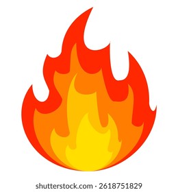 Fire emoji vector symbol sign in flat style. vector illustration of flame