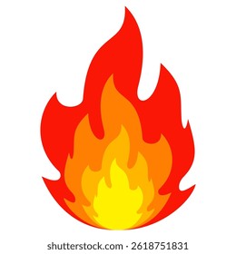 Fire emoji vector symbol sign in flat style. vector illustration of flame