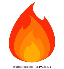 Fire emoji vector symbol sign in flat style. vector illustration of flame