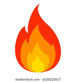 Fire emoji vector symbol sign in flat style. vector illustration of flame