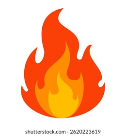 Fire emoji vector symbol sign in flat style. vector illustration of flame