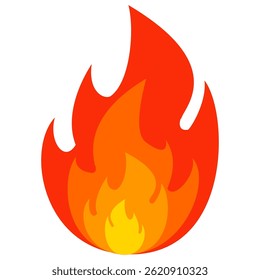 Fire emoji vector symbol sign in flat style. vector illustration of flame