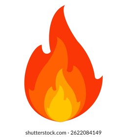 Fire emoji vector symbol sign in flat style. vector illustration of flame