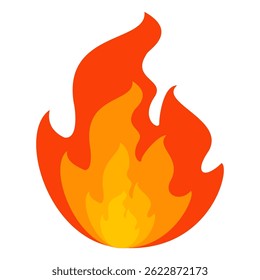 Fire emoji vector symbol sign in flat style. vector illustration of flame