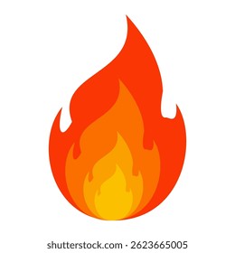 Vuur emoji vector symbool teken in platte stijl. vector illustratie van vlam