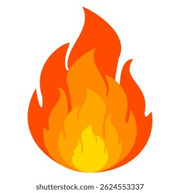 Fire emoji vector symbol sign in flat style. vector illustration of flame