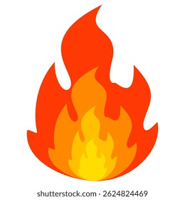 Fire emoji vector symbol sign in flat style. vector illustration of flame