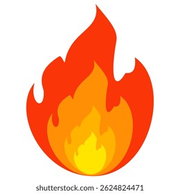 Fire emoji vector symbol sign in flat style. vector illustration of flame