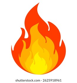 Fire emoji vector symbol sign in flat style. vector illustration of flame