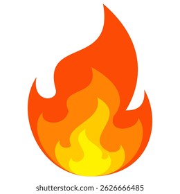 Fire emoji vector symbol sign in flat style. vector illustration of flame