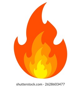 Fire emoji vector symbol sign in flat style. vector illustration of flame