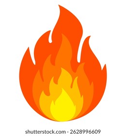 Fire emoji vector symbol sign in flat style. vector illustration of flame
