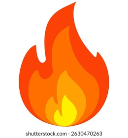Fire emoji vector symbol sign in flat style. vector illustration of flame