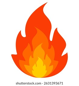 Fire emoji vector symbol sign in flat style. vector illustration of flame