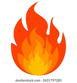 Fire emoji vector symbol sign in flat style. vector illustration of flame
