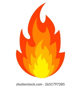 Fire emoji vector symbol sign in flat style. vector illustration of flame