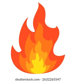 Fire emoji vector symbol sign in flat style. vector illustration of flame