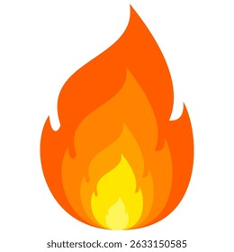 Estilo plano Iniciar sesión del símbolo del Vector del emoji del fuego. Ilustración vectorial de llama