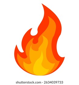 Fire emoji vector symbol sign in flat style. vector illustration of flame
