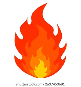 Fire emoji vector symbol sign in flat style. vector illustration of flame