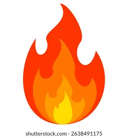 Fire emoji vector symbol sign in flat style. vector illustration of flame