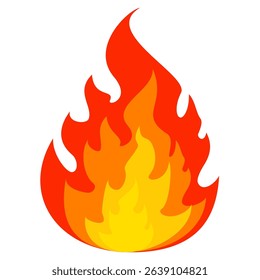 Fire emoji vector symbol sign in flat style. vector illustration of flame
